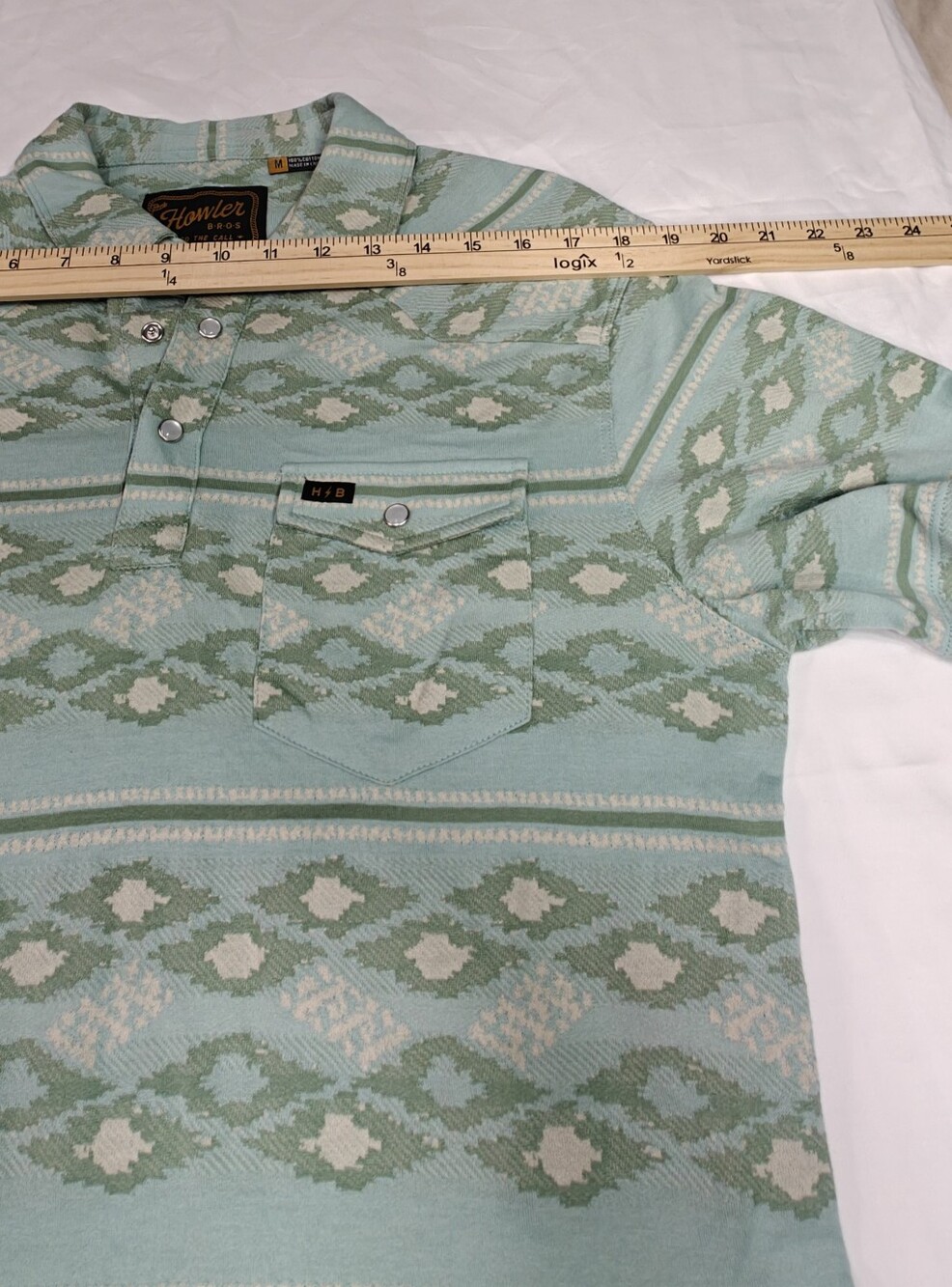 Howler Brothers Mint Green Patterned Polo - Picture 4 of 9